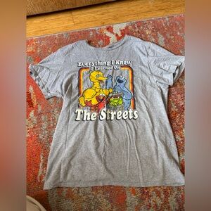 Vintage Oversized Sesame Street Heather Gray Tee